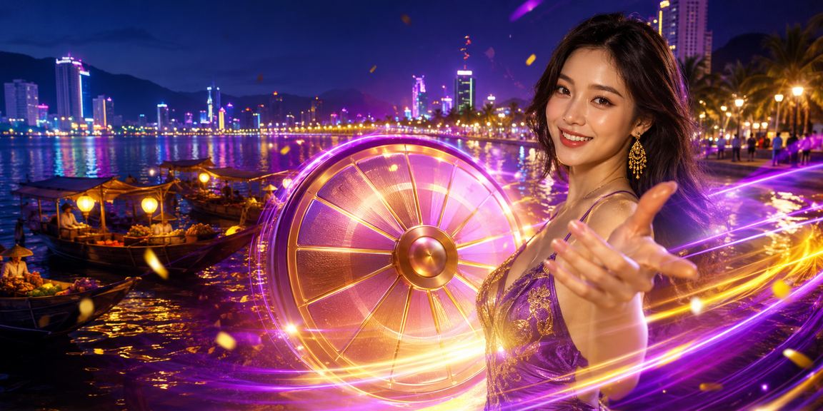 Bàn roulette ánh đèn neon lung linh tại Nha Trang trong không khí casino sôi động